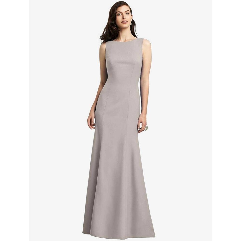 NWT Dessy Collection Vivian Diamond Open Back Sleeveless Dress Charcoal‎ …
